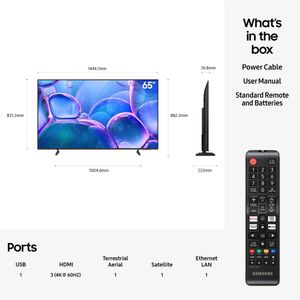 Samsung 65" Crystal UHD 4K TV – U7000F Smart LED