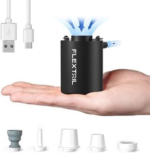 FLEXTAILGEAR Tiny Pump 2024, Portable Air Pump - Compact and USB Rechargeable Air Pump for Outdoor Adventures, Perfect for Sleeping Pads, Swim Rings, Air Pillows, and Mattresses (Black)
