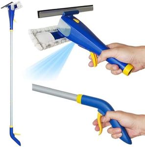XUCAI Window Squeegee with Spray - 59'' Spray Window Cleaner Extendable Window Cleaning Tool Combo with Spray Bottle for Glass Clean Solution