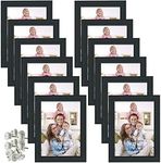 Giftgarden 5x7 Picture Frames Bulk Black Photo Frame for Wall Hanging or Table Standing, Black, 12 Packs