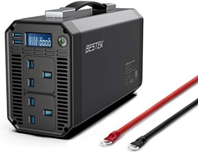 BESTEK 1200W 12V Car Inverter, DC 12V to AC 230V Power Converter with 2 UK Outlets, 2 USB Ports and LCD Display Screen for Outdoor Holiday Travel Using