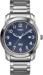 Timex Men's T2P132AW Elevated Classics Blue Dial, Silver-Tone Expansion Band Watch