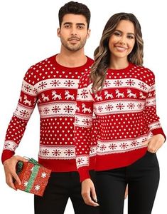 LecGee Men's Ugly Christmas Sweater Funny Novelty Crewneck Pullover Xmas Sweater Top