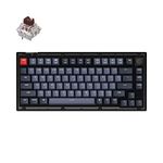 Keychron V1 Hot-swappable Custom Mechanical Keyboard, 75% Layout Knob QMK/VIA Programmable RGB Backlight, Type-C Wired with Keychorn K Pro Brown Switch for Mac Windows - Frosted Black (Translucent)