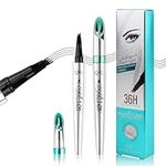 Eyebrow Pencil, Microblading Liquid Eyebrow Pen with 4 Micro-Fork Tip Waterproof Brow Pen Smudgeproof Brow Pencil Long-Lasting Brow Tint Rapid Draw Natural 3D Makeup for Beginners (Dark Brown)