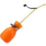 SI FANG Powder Duster, Diatomaceous Earth Bulb Duster Applicator with Longer Copper Tube, Pest Control Bulb Sprayer Garden Puffer Duster Termite Cockroach Wasp Bedbug Killer Powder Dispenser (Orange)