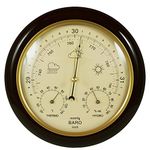 Ambient Weather WS-YG302A-Y Cherry Finish Traditional Barometer with Temperature and Humidity (Beige Dial)