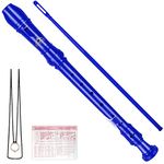 EastRock Soprano Recorder for Beginners Kids, C Key Recorder German Style, Soprano Recorder ABS 3 Pieces with Cleaning Rod Fingering Chart Packing Bag Thumb Rest (Dark Blue)