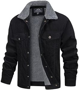 MAGCOMSEN Winter Jackets for Men Corduroy Jacket Men Sherpa Lined Warm Thicken Cotton Trucker Coat with 5 Pockets