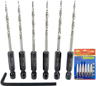 FTG USA Tapered Countersink Drill Bit Set 6 Pc #4 (7/64") Tapered Drill Bit Replacement, Countersink Bit Same Size for Wood Countersink Drill Bits