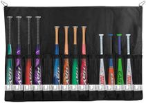 QBA Hanging Baseball Bat Bag Caddy, Holds 15 Bats Dugout Organizer for Baseball and Softball Teams Baseball Bat Holder with Hanging Hooks, Black