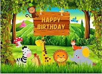 FI - FLICK IN 1 pc Animal Theme Backdrop Cloth (6.5ft X 5ft) Lion King Backdrop Curtain for Birthday Jungle Theme Birthday Decoration (Pack of 1, Multicolor)