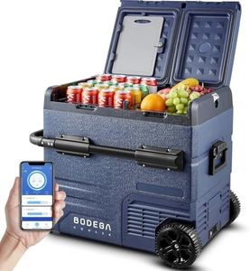 BODEGACOOLER 12 Volt Car Refrigerator,59 Quart (55L)12v Portable refrigerator,Car Fridge Freezer, -4℉-68 Car Cooler 12/24V DC and 100-240V AC for RV, Camping,Travel,Dual Zone WIFI APP Control(2 Doors)