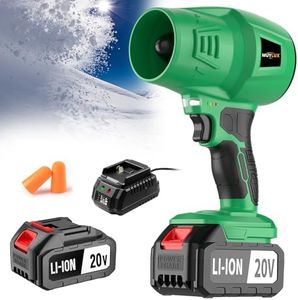 Muylux Electric Cordless Leaf Blower Handheld Leaf Blower 1 X 4.0Ah Battery and Charger Included, Lightweight Leaf Blowers for Patio Cleaning, Lawn Care, Blowing Leaves and Dust, Green