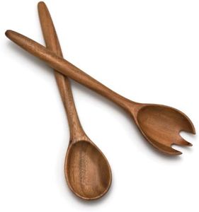 Lipper International Acacia Oblong Salad Servers, 12" Long, One Pair