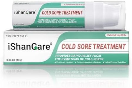ishancare Cold Sore Treatment Cream, Fast Relief, Soothing Moisture, Portable & Hypoallergenic Formula for Healthy Lips 0.36oz（10g）