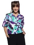 MOKOSH Women's Muslin Digital Print Crop Casual Shirt (318-03-M)