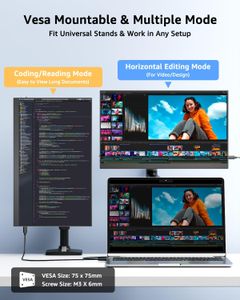 Yodoit 15.6" Portable FHD IPS Monitor – USB-C/HDMI, Built-in Speakers, Smart Cover