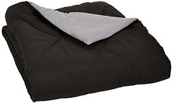 Amazon Basics Reversible Microfiber Comforter, grey/black, 220X240cm