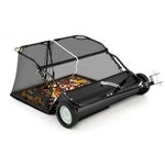 GiantexUK Lawn Sweeper, Tow Behind Yard Sweeper with 104cm Working Width, Adjustable Sweeping Height & Large Hopper Bag, Leaf & Grass Debris Collector for Driveway Patio Lawn