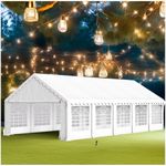 MFSTUDIO 16'x32' Party Tent, Outdoor Heavy Duty Party Tents with Removable Sidewalls, Large Canopy Tent Shelter for Outdoor Events Wedding Birthday, White