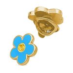 The Masonic Collection - Forget Me Not Masonic Badge/Tie Pin/Lapel Pin/Brooch - Blue, Gold Plated With Swarovski Stone - Quality Freemason Gifts for Men