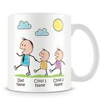 Daddy Mug with 2 Kids - Personalise with Names - Gift for Dads