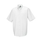 Russell Collection Men’s Short Sleeve Easy Care Oxford Shirt (White, 15.5 inch)