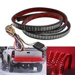 Saihisday 60" 3-Row 432 LED Tailgate Strip Light Bar with 4-Way Flat Connector Wire-Red Brake Running White Reverse Amber Turn Signal Tail Lamp for Trucks Pickups SUVs RVs Vans Trailers