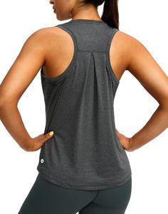 Women's Workout Tops Racerback Athletic Tank Tops Sleeveless Loose Fit Yoga Running Gym Shirts for Women(Charcoal,XXL)