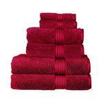 Christy Supreme Hygro 6 Piece Towel Set | Raspberry | 100% Luxury Supima Cotton | Ultra Soft | Super Absorbent | 650GSM | 2 Bath Towels 2 Hand Towels 2 Face Cloths