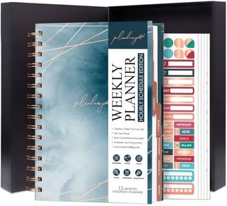 PLANBERRY Hourly Schedule Planner Premium – Undated Weekly Organizer with Time Slots & Monthly Budget – Time Management, Goal Setting, To-Do List & Habit Tracker –6.9″x8.5″(Ocean Depths)