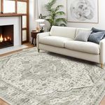 Area Rugs for Living Room Boho Large Area Rug Vintage Machine Washable Rugs Carpet Non-Slip Distressed Carpet Area Rugs Print Floor Rug Mat for Livingroom,Bedroom, Office (CreamGreen, 200X250CM)