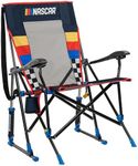 GCI Outdoor NASCAR Roadtrip Rocker Camping & Sideline Sports Chair | Portable Folding Rocking Chair with Durable Armrests & Drink Holder, Black