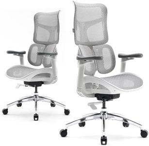 SIHOO Doro S100 Chaise de Bureau Ergonomique - avec Un Soutien Lombaire Dynamique Double, Dossier réglable sur 5 Niveaux, accoudoirs coordonnés en 4D, Angle d'inclinaison Maximal de 135 degrés, Blanc