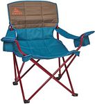 Kelty Deluxe Lounge Chair – Folding Outdoor Camp Chair, Insulated Cupholders, Customized Recline, Steel Frame, Padded Roll Storage, 2024 (Deep Lake)