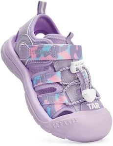TARANIS Toddler Sandals Closed Toe Water Shoes for Boys Girls Ages 2-10 Quick Dry Kids Beach Sandals with Adjustable Strap, Wide Toe Box, Non-Slip Rubber Sole for Summer Outdoor Play