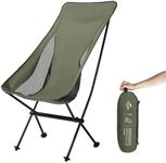 Naturehike Ultralight Highback Camping Chair, Portable Compact Folding Beach Chair Moon Recliner Seat for Adult, Quick Disassembly & Assembly, for Hiking/Fishing/Garden/Picnic/Indoor (Green Large)