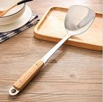 Dhruv Mart Kitchen Premium Wok Spatula Stainless Steel- Heavy Duty Wok Spatula With Heat Resistant Handle - Wok Utensils For Cooking Kitchen Cookware, Comfortable Handle, Glide Under Food, Dishwasher Safe, Flip Burgers, Pancakes - (Plain spatula)