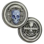 Momento Mori Coin Carpe Diem Coin Challenge Coins Stoicism 3D Skull Cion Stoic Reminder Token Daily Stoic Gifts For Man Women Cool Silver EDC Medallion