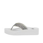 Yellow Box Women's Bobina Flatform Sandal, Platform 1.25 inches, Heel 1.75 inches, Medium-High Comfortable Flip-Flop, White, 9.5