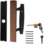Brixwell 13-154k Patio Door Handle with Key Cylinder Black Finish