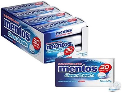 Mentos Clean Breath Mints, Peppermint, 12 Tins, 12 x 35 g, Peppermint