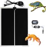 MQ Reptile Terrarium Heat Pad with LCD Digital Aquarium Thermometer, 11 x 16.5in Power Adjustment Under Tank Heater Mat for Pets, Small Animals, Seedling, 20W