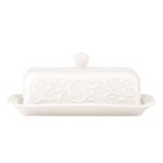 Lenox Opal Innocence Carved Butter Dish, White