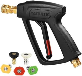 YAMATIC Pressure Washer Short Gun with 5 Spray Nozzles, M22-14mm Fitting Replacement for Ryobi, Karcher, Greenworks, Craftsman, Troy bilt Power Washers Bilt, Honda and More, 4000 PSI