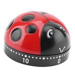 Yosoo Health Gear Timer, 60 Minute Mechanical Kitchen Clock, Ladybug Design, Loud Alarm, No Battery Required, Ideal for Baking, Living Rooms, Offices, Schools