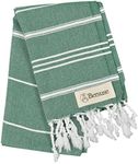 Bersuse 100% Cotton - Anatolia Hand Turkish Towel - Head Hair Face Baby Care Kitchen - 22X35 Inches, Forest Green