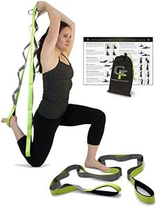 Gradient Fitness Stretching Strap for Physical Therapy, 12 Multi-Loop Stretch Strap 1.5" W x 8' L, Neoprene Handles, Physical Therapy Equipment, Yoga Straps for Stretching, Leg Stretcher (Green/Grey)