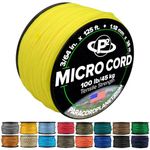 Paracord Planet Micro Paracord – Thin Braided Cord for Crafting, Fishing, and DIY Projects in 125 ft Spools – Canary Yellow